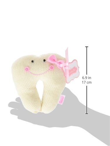 Mud Pie Knit Tooth Pillow, Pink, Small