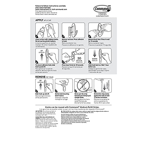 3M Command General Purpose Hooks, Designer, 3 lb. Capacity, White, 50/Carton (MMM17081CABPK),Medium