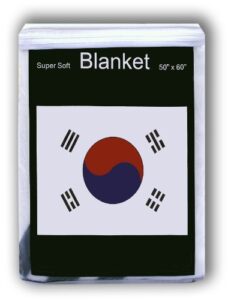 super soft south korean flag fleece blanket 5 ft x 4.2 ft. throw cover taegukgi korea