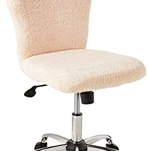 Boss Office Products Tiffany Fur Make-Up Modern Office Chair in Cream, 1 count