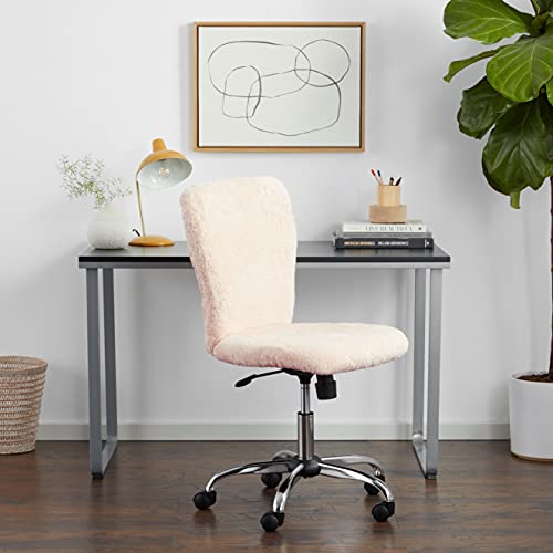 Boss Office Products Tiffany Fur Make-Up Modern Office Chair in Cream, 1 count