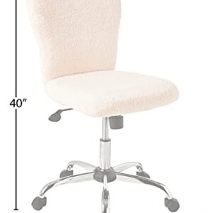 Boss Office Products Tiffany Fur Make-Up Modern Office Chair in Cream, 1 count