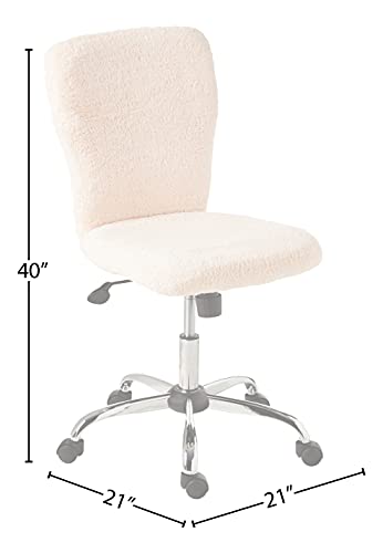 Boss Office Products Tiffany Fur Make-Up Modern Office Chair in Cream, 1 count