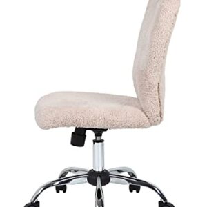 Boss Office Products Tiffany Fur Make-Up Modern Office Chair in Cream, 1 count