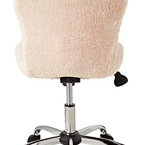 Boss Office Products Tiffany Fur Make-Up Modern Office Chair in Cream, 1 count