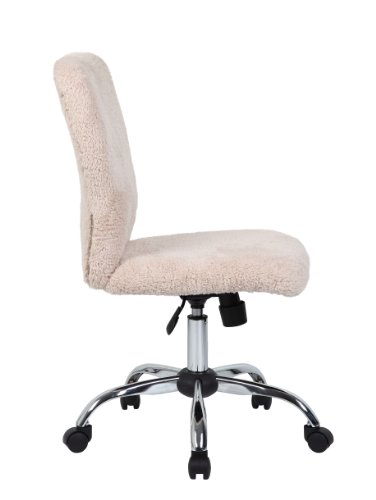 Boss Office Products Tiffany Fur Make-Up Modern Office Chair in Cream, 1 count