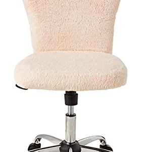 Boss Office Products Tiffany Fur Make-Up Modern Office Chair in Cream, 1 count