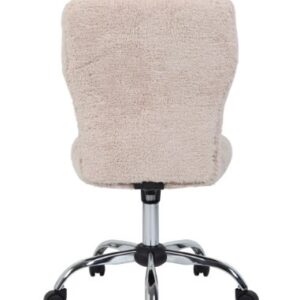 Boss Office Products Tiffany Fur Make-Up Modern Office Chair in Cream, 1 count