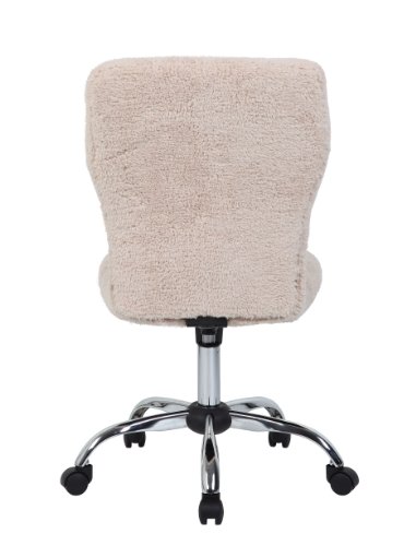 Boss Office Products Tiffany Fur Make-Up Modern Office Chair in Cream, 1 count