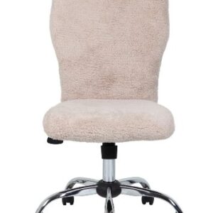 Boss Office Products Tiffany Fur Make-Up Modern Office Chair in Cream, 1 count