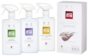 autoglym the collection - perfect interiors - the ideal car cleaning kit that includes interior shampoo, fast glass, and vinyl & rubber care
