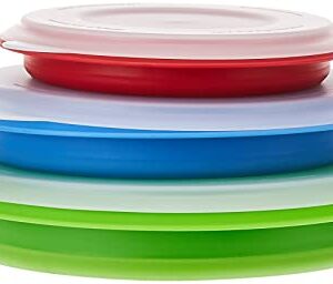 Progressive International CB-20 Storage Bowls with Lids, Set of 3, teal, green and red