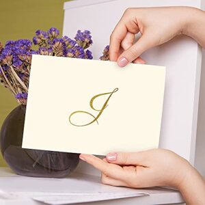 Designer Greetings Monogram Boxed Note Cards, Personalized Stationery Set (10 Count), Letter J