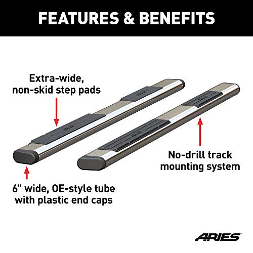 ARIES S2891 91-Inch Oval Polished Stainless Steel Nerf Bars, Brackets Sold Separately