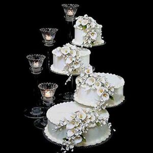 4 tier clear spiral cascade wedding cake stand (style 400-a)
