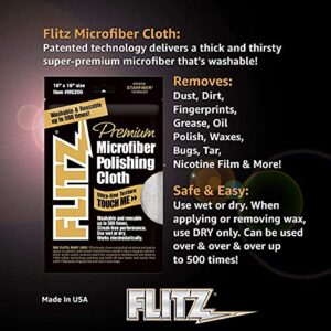 Flitz MC200-12A-12PK Thick 'n Thirsty Silver 16" x 16" Microfiber Cloth, 12-Pack