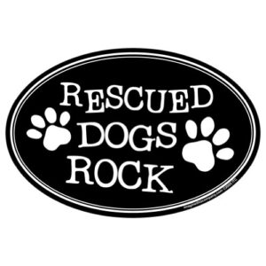 imagine this oval magnet, rescued dogs rock