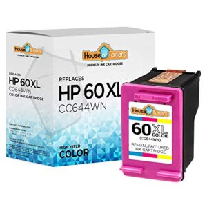 houseoftoners remanufactured ink cartridge for hp 60xl for hp photosmart c4780 c4795 c4680 c4650 d110 d110a deskjet f4480 f4280 f4580 d2530 d2545 d2680 (1 color) [does not read ink level]