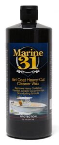marine 31 gel coat heavy-cut cleaner wax, 32 oz. bottle, harbor safe & eco-friendly liquid oxidation remover for painted & coated boat surfaces, m31-241