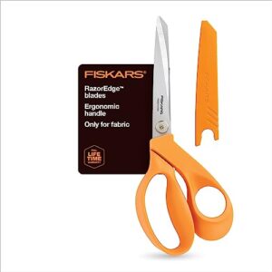 fiskars crafts 8190 razoredge fabric shears, 9-inch,orange