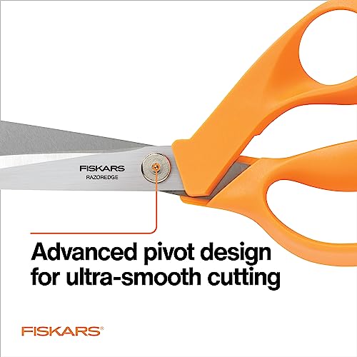 Fiskars Crafts 8190 RazorEdge Fabric Shears, 9-Inch,Orange