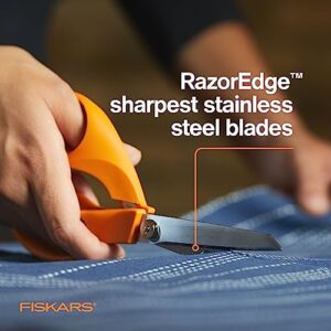 Fiskars Crafts 8190 RazorEdge Fabric Shears, 9-Inch,Orange