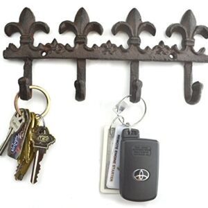 Lulu Decor, Cast Iron Fleur De Lis Key Hook (Key Hook Brown)