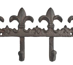 Lulu Decor, Cast Iron Fleur De Lis Key Hook (Key Hook Brown)