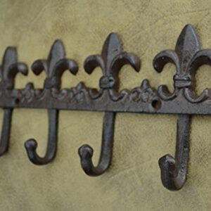 Lulu Decor, Cast Iron Fleur De Lis Key Hook (Key Hook Brown)