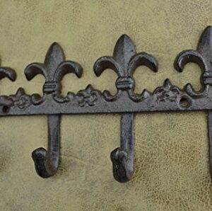 Lulu Decor, Cast Iron Fleur De Lis Key Hook (Key Hook Brown)