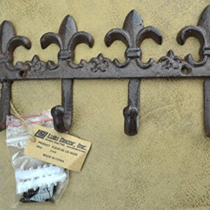 Lulu Decor, Cast Iron Fleur De Lis Key Hook (Key Hook Brown)