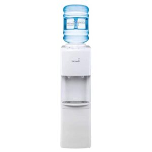 primo top-loading water dispenser - 2 temp (hot-cold) water cooler water dispenser for 5 gallon bottle w/child-resistant safety feature, white