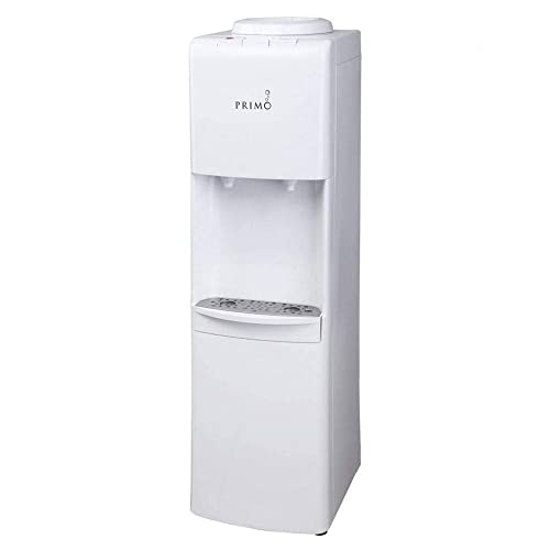 Primo Top-Loading Water Dispenser - 2 Temp (Hot-Cold) Water Cooler Water Dispenser for 5 Gallon Bottle w/Child-Resistant Safety Feature, White