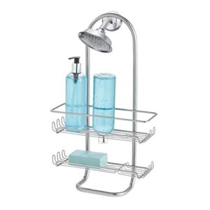 interdesign classico jumbo bathroom caddy – shower storage shelves for shampoo, conditioner and soap, silver