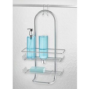 InterDesign Classico Jumbo Bathroom Caddy – Shower Storage Shelves for Shampoo, Conditioner and Soap, Silver