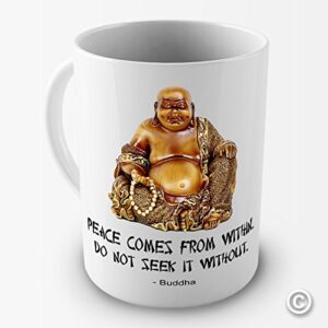 peace comes from within' buddah novelty mug tea coffee gift office cup