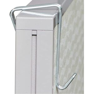 Alera ALECH1SR 0.5 in. x 3.13 in. x 4.75 in. Single-Sided Partition Steel Garment Hook - Silver (2/Pack)