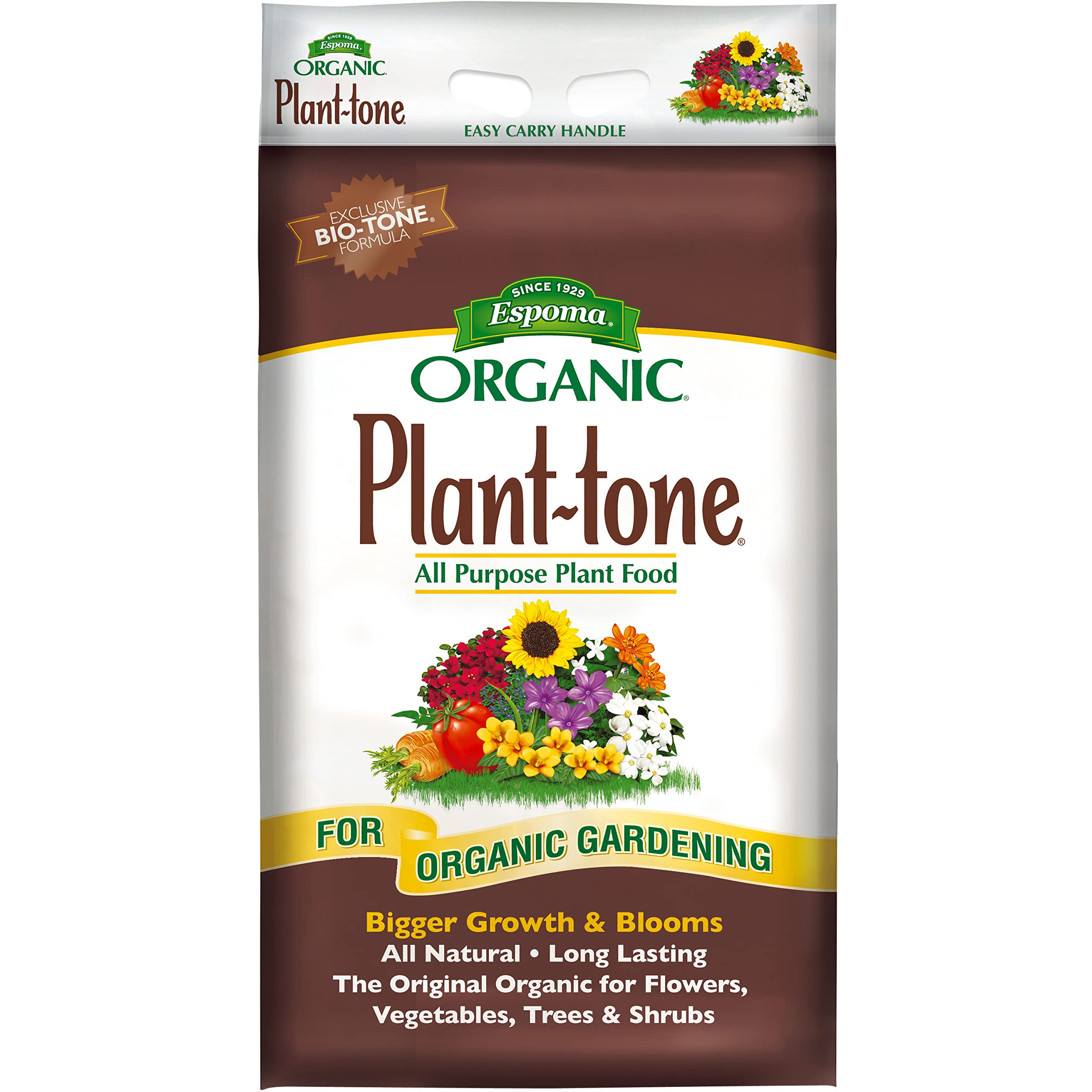 Espoma Organic Plant-Tone 5-3-3 Natural & Organic All Purpose Plant Food;18 lb. Bag; The Original Organic Fertilizer for All Flowers, Vegetables, Trees, and Shrubs.