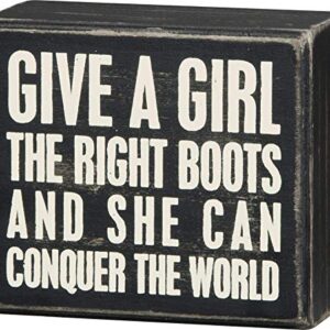 Primitives by Kathy 22200 Classic Box Sign, 4 x 3.5-Inches, Conquer The World