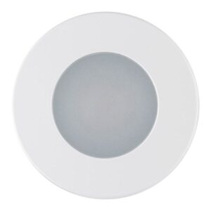 Globe Electric 90663, 4" Flush Round Trim Recessed Lighting Kit Tempered Frosted Glass, White, 3.88" Hole Size