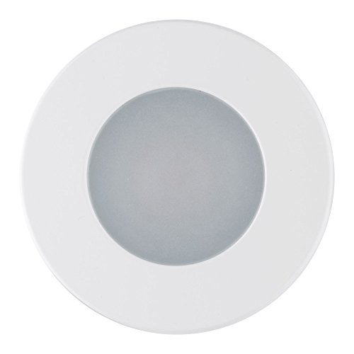 Globe Electric 90663, 4" Flush Round Trim Recessed Lighting Kit Tempered Frosted Glass, White, 3.88" Hole Size