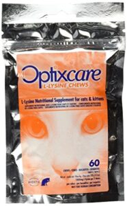 optixcare 72-2 l-lysine chews for cats & kittens, 60 count (pack of 1)