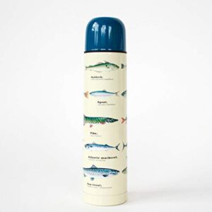 gift republic blue willow pattern fish thermos flask, one size, multi