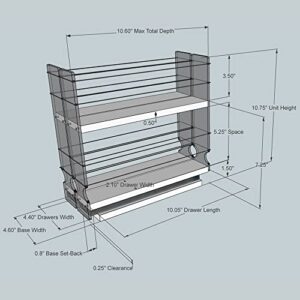 Vertical Spice - Cabinet Mounted Spice Rack Organizer - 3 Drawers, 30 Capacity - Sliding Cabinet Organizer - Pullout Shelves for Pantry Organization - Seasoning Storage - 6.9'' W x 10.75'' H x 10.6" D