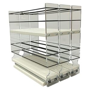 vertical spice - cabinet mounted spice rack organizer - 3 drawers, 30 capacity - sliding cabinet organizer - pullout shelves for pantry organization - seasoning storage - 6.9'' w x 10.75'' h x 10.6" d