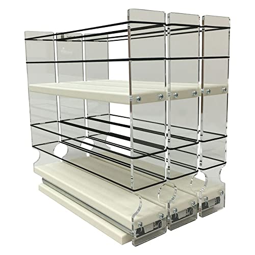 Vertical Spice - Cabinet Mounted Spice Rack Organizer - 3 Drawers, 30 Capacity - Sliding Cabinet Organizer - Pullout Shelves for Pantry Organization - Seasoning Storage - 6.9'' W x 10.75'' H x 10.6" D