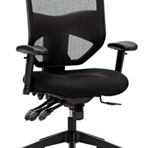 HON Prominent Mesh High-Back Task Chair, with Seat Glide and Height-and Width-Adjustable Arms, Asynchronous Control, Black