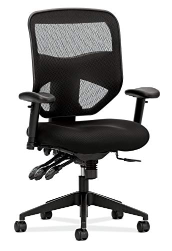 HON Prominent Mesh High-Back Task Chair, with Seat Glide and Height-and Width-Adjustable Arms, Asynchronous Control, Black