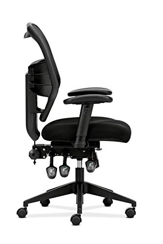 HON Prominent Mesh High-Back Task Chair, with Seat Glide and Height-and Width-Adjustable Arms, Asynchronous Control, Black