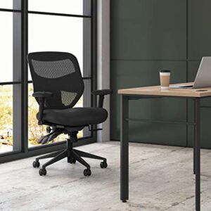 HON Prominent Mesh High-Back Task Chair, with Seat Glide and Height-and Width-Adjustable Arms, Asynchronous Control, Black